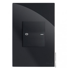 Cj Interruptor bipolar duplo simples 4x2 - Recta Black gloss